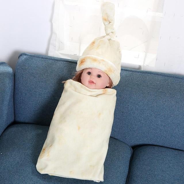 Burrito Baby Blanket Flour Tortilla Blanket Wrap With Hat Or Band