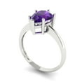thumbnail image 2 of 2 ctw Solitaire Anniversary Ring for Women | Pear Cut Natural Amethyst | Hyperallergenic Solid 14K White Gold, 2 of 5