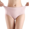 thumbnail image 2 of Siminsem Leak Proof Period Underwear High Waisted Women's Cotton Postpartum Panties Menstrual Heavy Flow Briefs 3 Pack, Pink,XL, 2 of 9