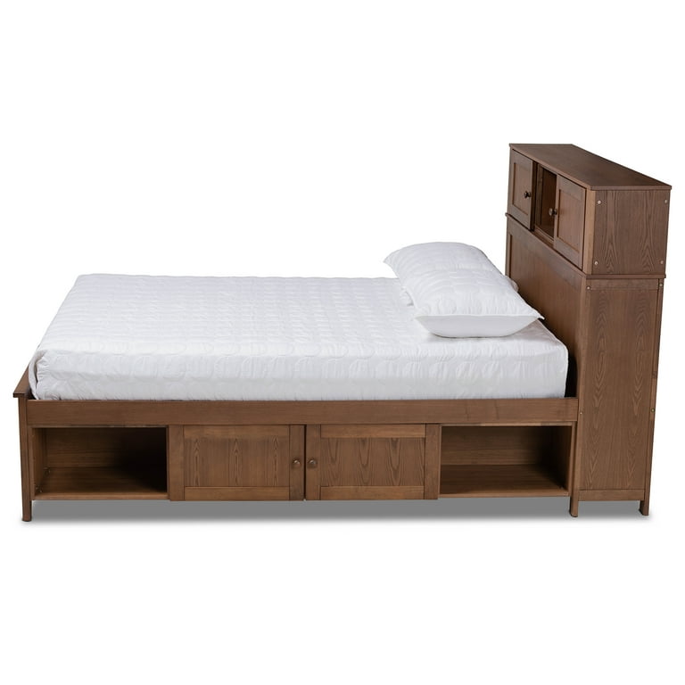 Baxton Studio Riko Modern and Contemporary Transitional Walnut Brown Finished Wood Queen Size Platform Storage Bed Baxton Studio Riko Modern and Contemporary Transitional Walnut Brown Finished Wood Queen Size Platform Storage Bed