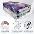 thumbnail image 4 of Quilts Queen Size Bedding Set, Purple Teal Lightweight Quilted Comforter, Modern Art Elegant Soft Reversible Bedspread Coverlet with Pillow Covers for All Season, 90" x 96", 4 of 9
