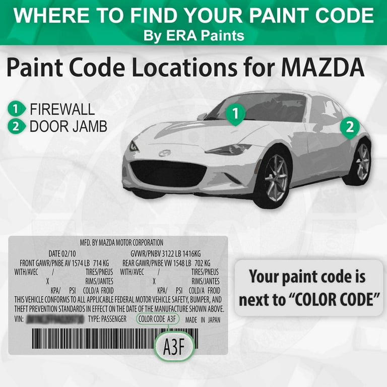 For MAZDA (42A - Meteor Gray Mica) Exact Match Touch Up Paint and Clearcoat  - Pick Your Color