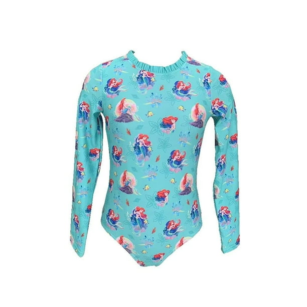 Traje de Baño para Niña Princesas Talla 10 Estampado Full Sirenita Aqua