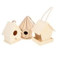 thumbnail image 2 of Unfinished Wood Hanging Birdhouse DIY Craft (Wood Color), 2 of 7