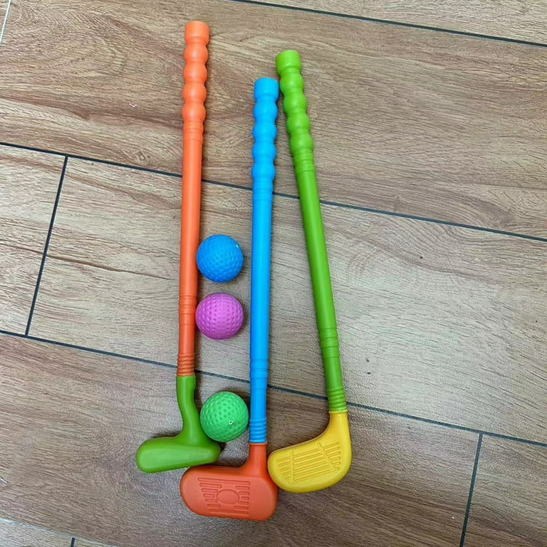 Melantax Set of kids golf set plastic golf clubs and balls set random colors