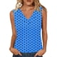 thumbnail image 1 of Mujeres sin mangas Tops verano no posicionado impresión rayas cuello en V blusa casual Mujeres cuello en V Tops de verano, 1 of 6