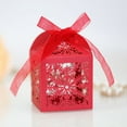 thumbnail image 6 of 50pcs Christmas Snowflake Hollow Favor Gift Candy Box with Ribbon Wedding Party, 6 of 19