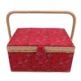 thumbnail image 1 of Cesta De Costura De Gran Capacidad, Caja Organizadora De Suministros De Patrones De Letras Para Amantes De Las Manualidades Con Bandeja Desmontable, Bolsa Interior Con Almohadilla, 1 of 7