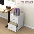 thumbnail image 3 of Lockable 2-Drawer White Filing Cabinet - Compact Home Office Storage with Adjustable Hanging Bars for A4 & Letter Files - Under Desk Cabinet, 3 of 7