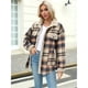 thumbnail image 4 of Chaqueta de Franela A Cuadros con Botones, Estilo Casual, Larga, con Bolsillos, Ideal para Otoño. Gris Azulado L, 4 of 8