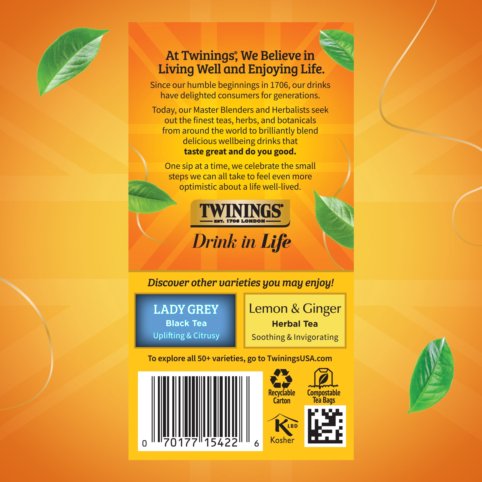 Twinings, Earl Grey Black Tea Bags, Citrus & Bergamot, 20 Count