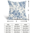 thumbnail image 5 of Blue Floral Pillow Covers 18x18 Inch Vintage Flower Blue White Decorative Throw Pillow Covers Set of 2 Chinoiserie Pillowcases Cotton Linen Square Cushion Covers For Couch Bed Sofa Chair Car Decor, 5 of 6