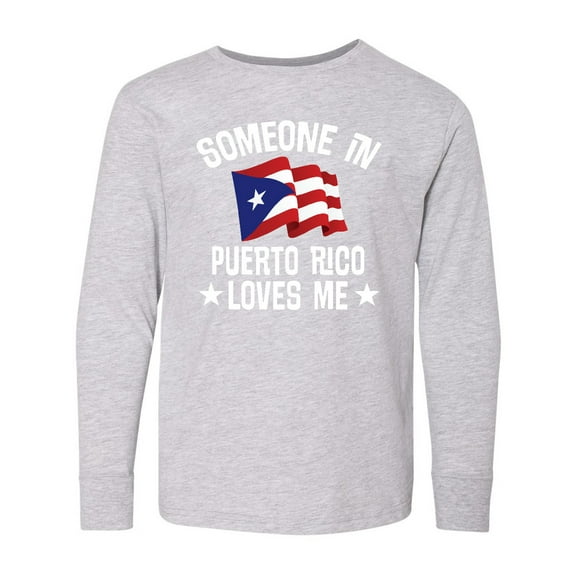 Inktastic Someone in Puerto Rico Loves Me Long Sleeve Youth T-Shirt
