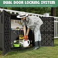 thumbnail image 7 of Nihsuao Store-It-Out Midi Horizontal Durable 36 Cu.ft Resin Outdoor Storage Shed With Heavy Duty Floor and Locking Latch, for Lawnmowe, Garden Tools, Black, 7 of 7