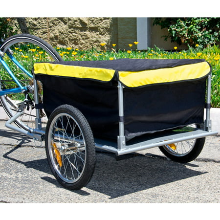 Best Choice Products Garden Bike Cargo Luggage Trailer Shopping Cart Carrier w/ Cover -