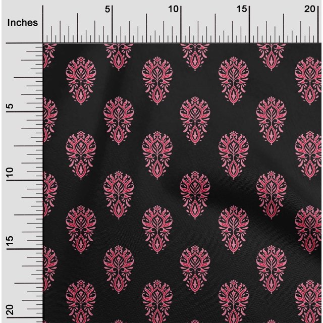 oneOone Cotton Silk Fabric Floral Block Decor Fabric Printed BTY 42 Inch Wide