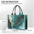thumbnail image 3 of Large Capacity Tote Bag,Teal Gold Marble Pattern Handbag Fashion Luxury Tote Bag,15.7"x13"x 5.1" Inches,Laptop Compatible, 3 of 6