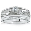Personalized Diamond Scroll Patterned Bridal Set