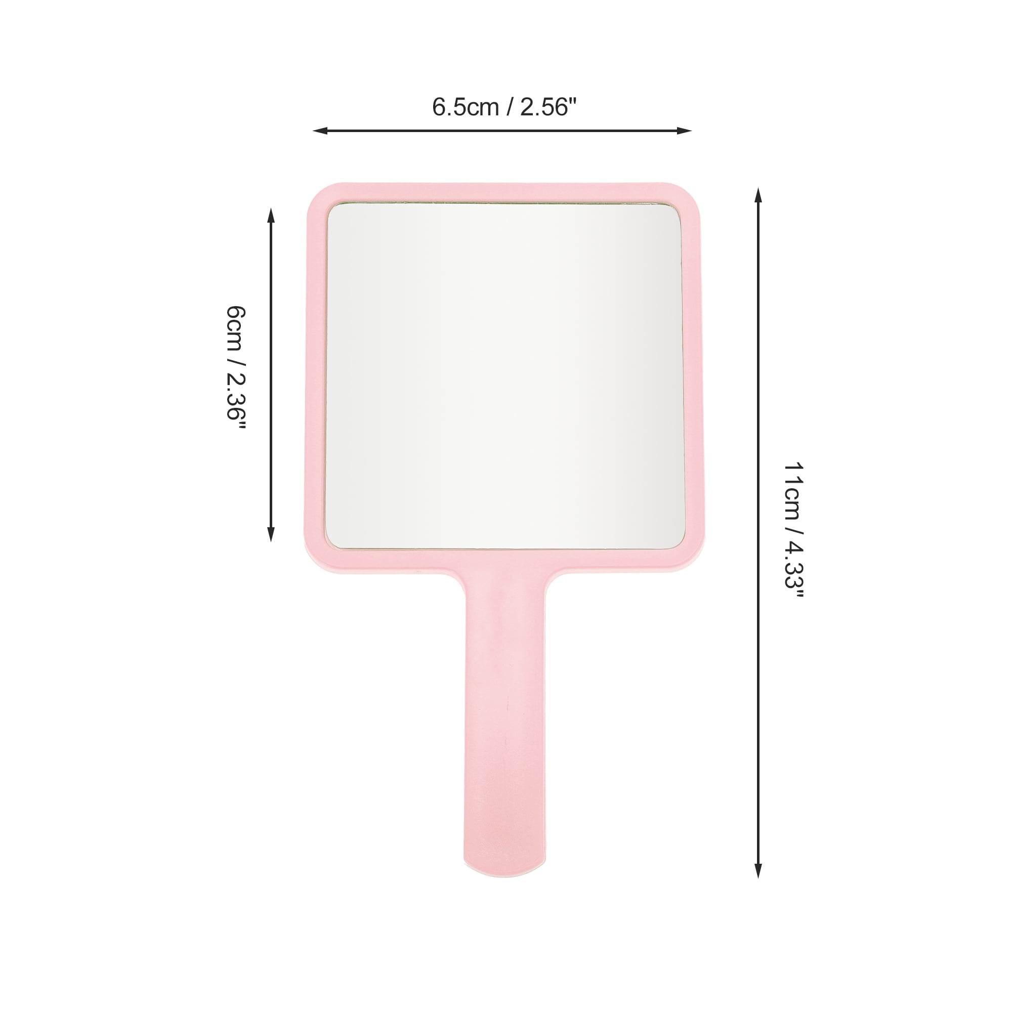 Unique Bargains 2pcs Delicate Square Handheld Mirrors for Personal Grooming Light Pink