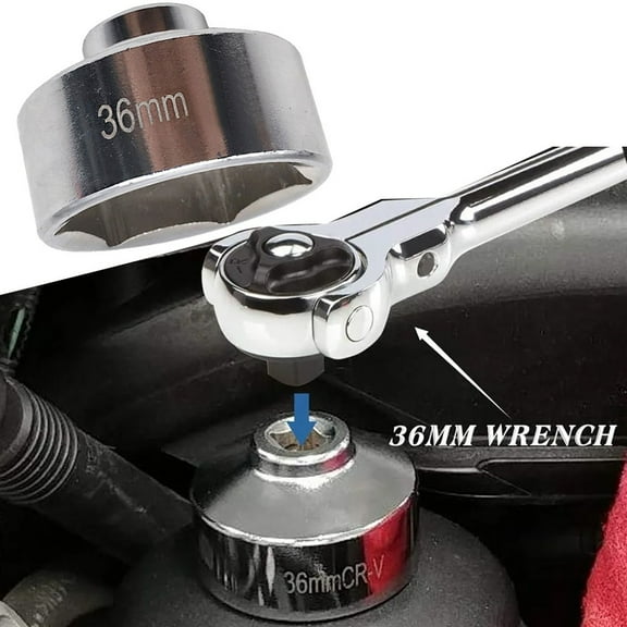 Huanke-36mm Oil Filter Socket Tool 3/8"Drive Cap Remover Low Profile Socket Wrench