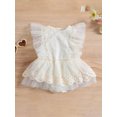 thumbnail image 2 of Bagilaanoe Newborn Baby Girl Rompers Dress Floral Lace Fly Sleeve Bodysuits 3M 6M 12M 18M Infant Casual One Piece Short Jumpsuit Skirt, 2 of 9