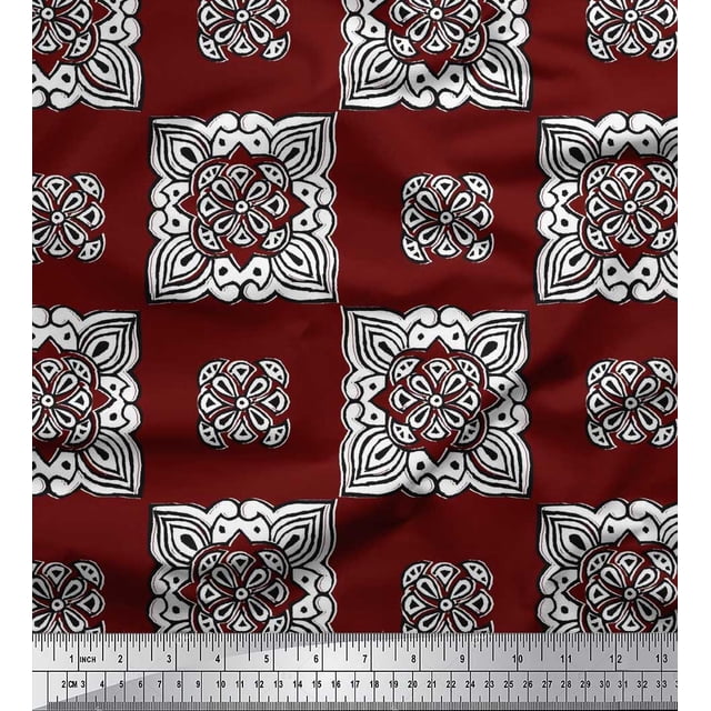 Soimoi Moss Tissu Georgette Imprimé Floral au Mètre 42 Pouces de Large