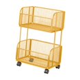 thumbnail image 2 of Kitchen Storage Cart Metal Wire Baskets Rolling Pantry Cart Iron Construction Space Saver for Home Office Use, 2 of 9