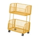 thumbnail image 2 of Carrito auxiliar con ruedas, cestas metálicas de alambre, frutero multiusos Oro, 2 of 9