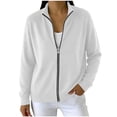 thumbnail image 2 of Zxlsdmn Zip Up Cardigan Sweater for Women Comfy Stand Collar Cardigans Casual Long Sleeve Solid Color Jacket Sweaters Fashion Fall Winter Clothes M, 2 of 9