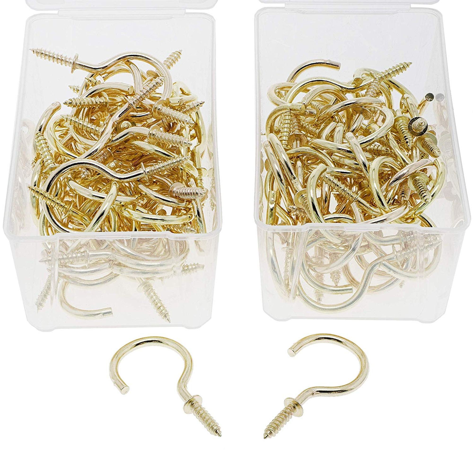 70Pcs 6 Sizes Cup Hooks Kit Screw Hooks Holder for Home Office Indoor Outdoor Mugs Wind Chimes Vinyl Coated Screw-in Ceiling Hooks Hangers for Hanging Plants 