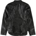 thumbnail image 2 of Alfani Womens Shirttail Faux-Leather Jacket black 0X, 2 of 2