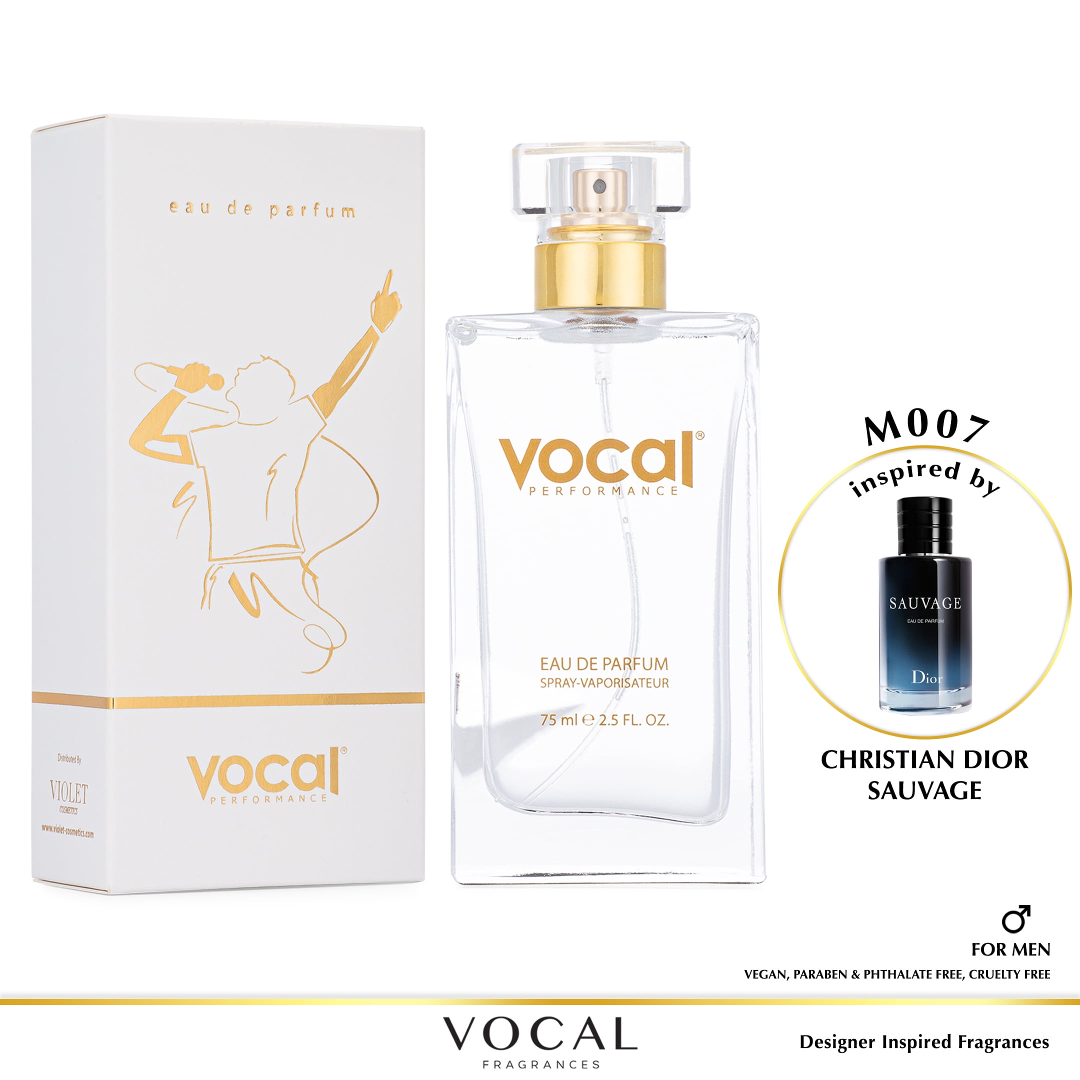 gips lække Kent Vocal Fragrance Inspired by Christian Dior Sauvage Eau de Parfum For Men  2.5 FL. OZ. 75 ml. Vegan, Paraben & Phthalate Free Never Tested on Animals  - Walmart.com