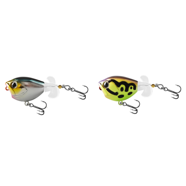 Flotating Popper Fishing Srere Rotating Propeller Cebo Artificial para Lubina (plata)