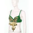 thumbnail image 4 of Hansber Women's Sequin Beaded Tassel Corset Bra Clubwear Crop Tank Tops for Performance Festival Belly Dance Green One Size, 4 of 7