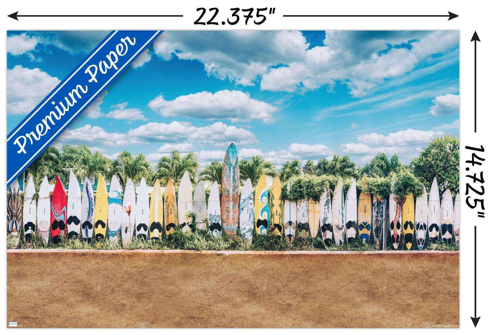Surfboards in Maui, Hawaii Wall Poster, 14.725" x 22.375"