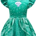 thumbnail image 4 of 2-8T Girls Cartoon Mermaid Short Sleeve Princess Dress Kids Party Dress W/Bag, 4 of 6