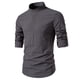 thumbnail image 1 of Blusa y camisa de manga larga con cuello alto para hombre, informal, con botones y rayas, blusa de manga larga con cuello alto, blusa para hombre, 1 of 9