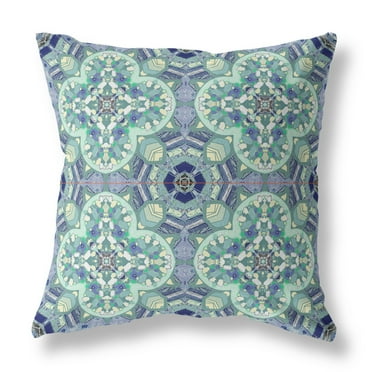 Amrita Sen Suede Light Aqua Zippered Pillow With Insert CAPL539FSDS-ZP-16x16