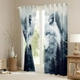 thumbnail image 3 of Homewish Jungle White Wolf Blackout Curtains Set of 2 (52x84 Each) for Kids, Rustic Pine Tree Botanical Window Curtains, Woodland Animal Curtains and Drapes, Window Curtains Decor, 3 of 6