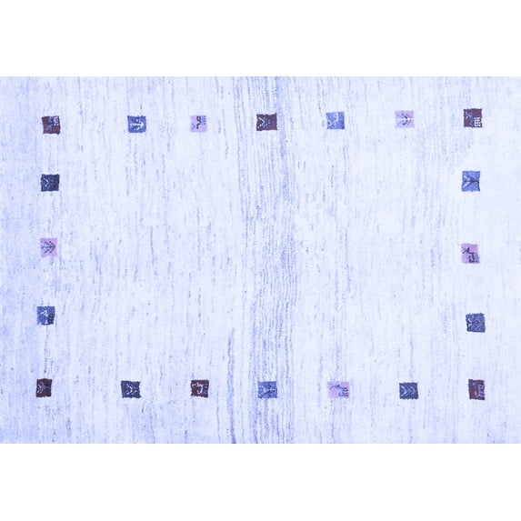 Ahgly Company Machine Washable Indoor Rectangle Solid Blue Modern Area Rugs, 2' x 5'