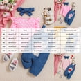 thumbnail image 3 of CAICJ98 Baby Girl Clothes Suspender Jumpsuit Newborn Long Sleeve Ruffled Romper + Cute Cartoon Pants + Headband Fall Winter Outfits Set (Red,3-6 Months), 3 of 6