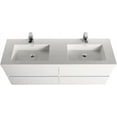 thumbnail image 6 of Blossom Assisi 60" Bathroom Vanity w/ Ceramic Sink | Glossy White |  Basin| Floating Vanity Storage, 6 of 8