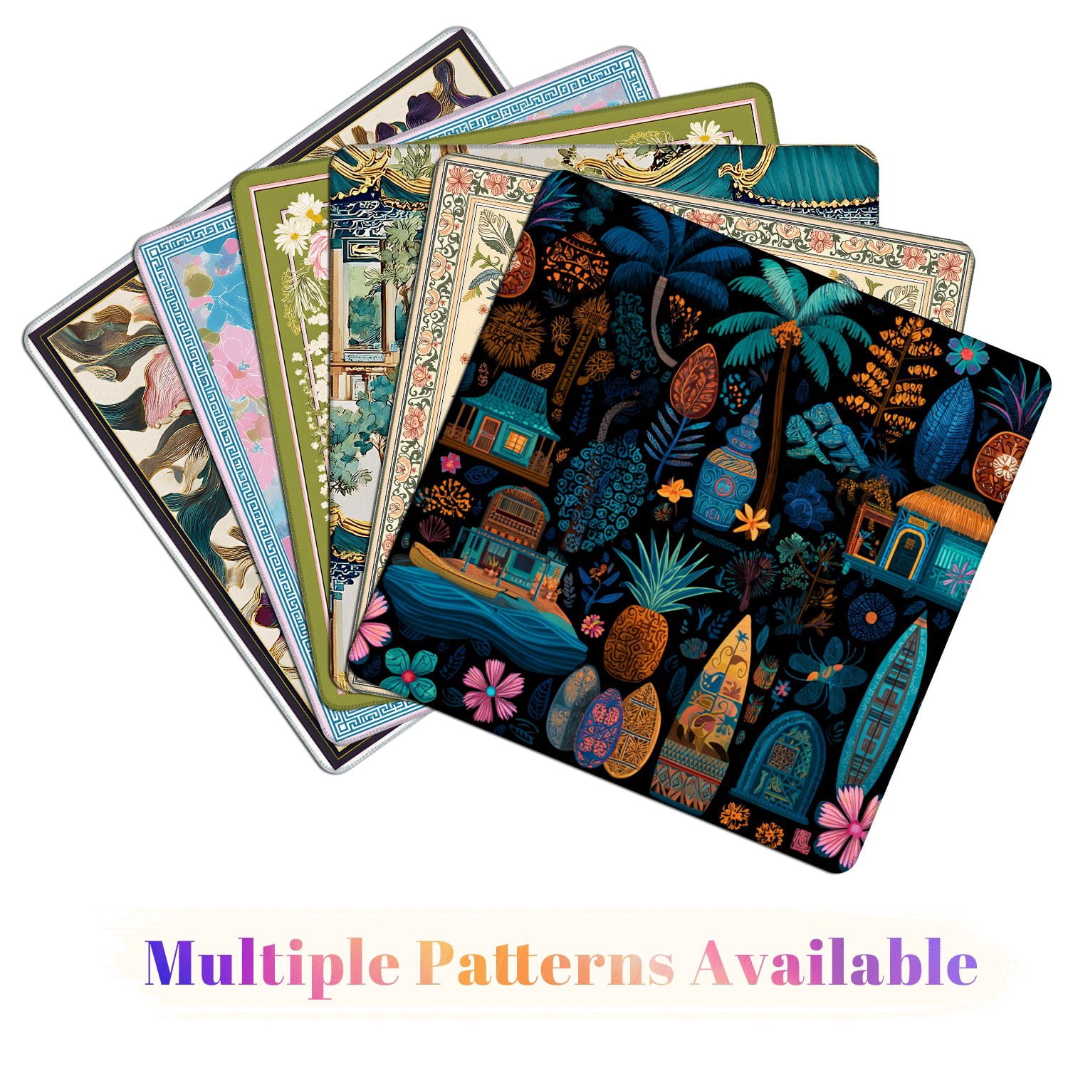 Mahjong Mat 31.5" x 31.5" seamless retro exotic brown Non-Slip Noise Reduction American Mahjong Tiles Table Cover for Dominoes Poker Card Board Games Gift