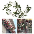 thumbnail image 4 of Guirnalda de flores artificiales de seda, rosas falsas, arreglo floral de 1,8 m Blanco 10cm, 4 of 9