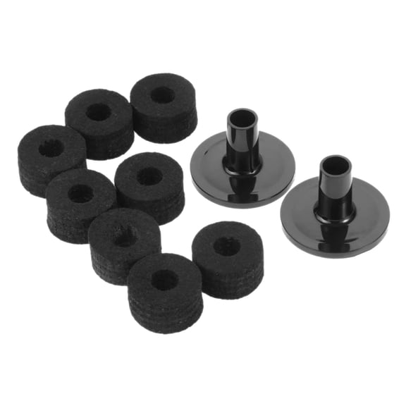 QSTDGVPW 10 Pieces Cymbal Replacement Accessories Cymbal Stand Felts Easy to Install Drum black