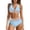 Sky Blue, variant on Women 2 Piece Swimsuits High Waisted Bikini Sets Bikini Sets Color Block Two Piece Drawstring Sexy Bathing Suit L