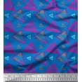 thumbnail image 1 of Soimoi Blue Cotton Cambric Fabric Triangle Geometric Decor Fabric Printed Yard 42 Inch Wide, 1 of 3