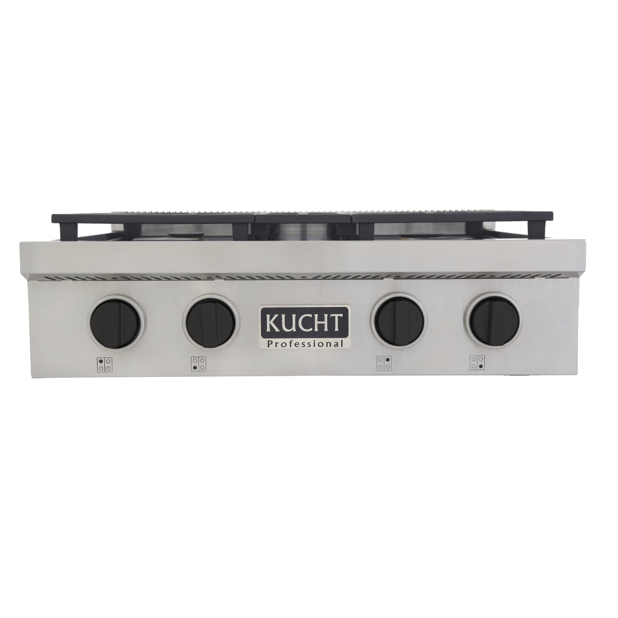 30 in. Propane Gas Range Top in Stainless Steel with Tuxedo Black Knobs