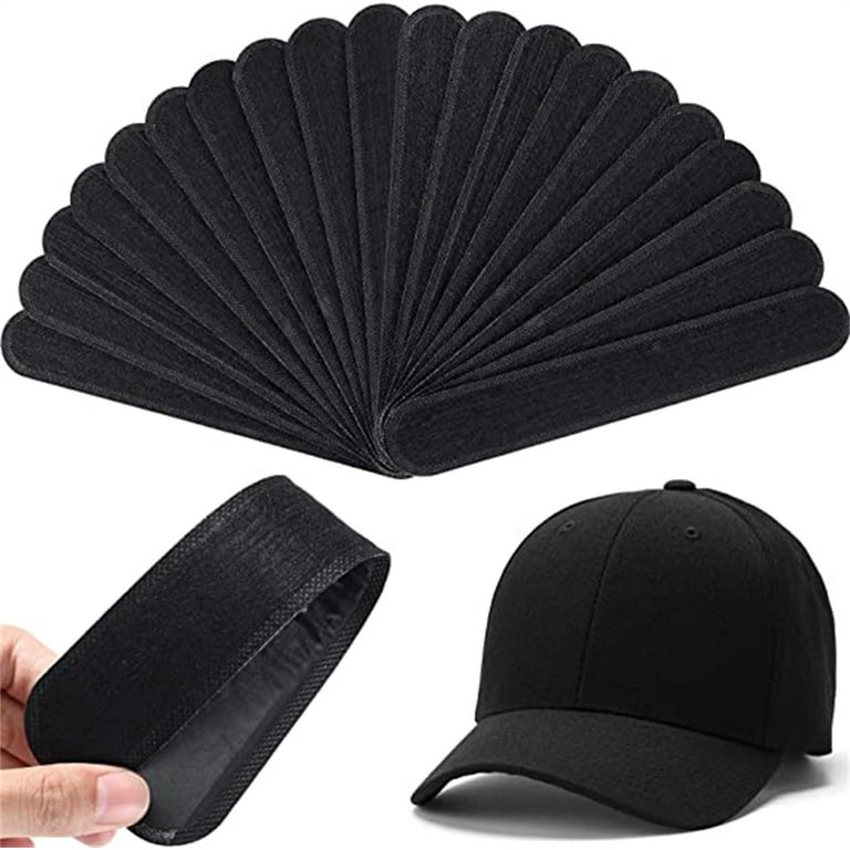 20 Pieces Hat Sweat Protector Hat Cleaner Disposable Collar Protector Neck  Liner Pads Hat Prevent Sweat Stains Stay Dry (Black) 