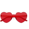 thumbnail image 2 of Paquete de 2 gafas de sol sin montura en forma de corazón para mujer, una pieza, translúcidas, 2 of 5